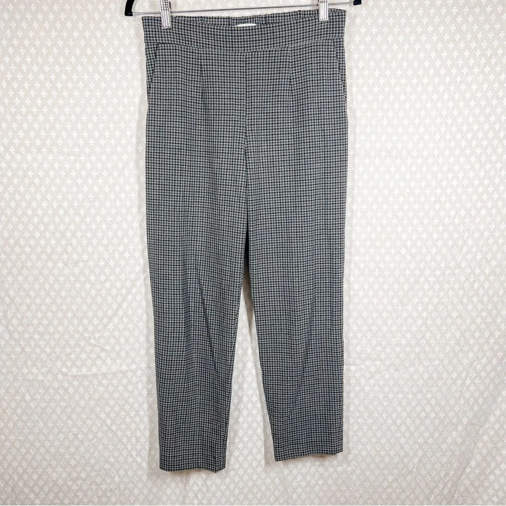 Aritzia Babaton Grey Black‎ Gingham High Rise Pull On Trousers